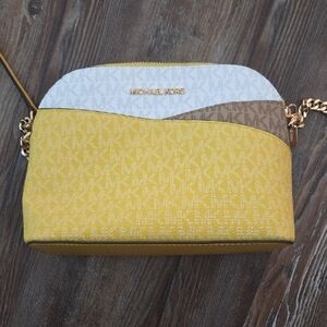Michael Kors Yellow and Tan Crossbody Bag